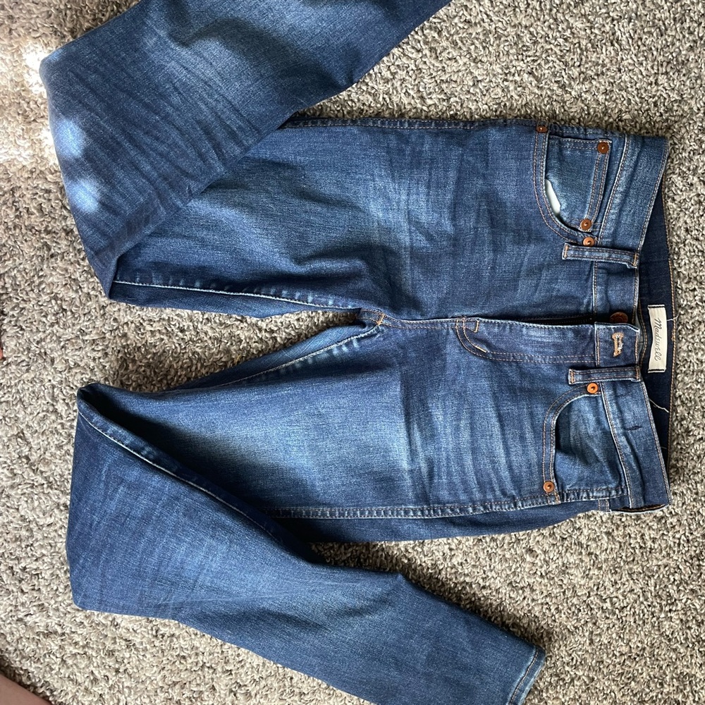 Madewell, high-rise blue jeans